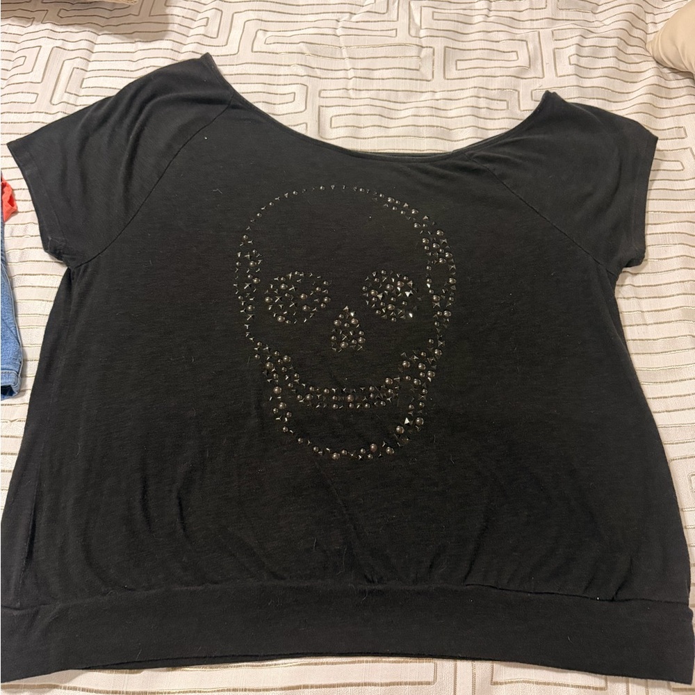 Torrid Black Top with Skull Detail size 2